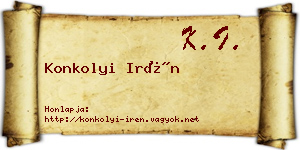 Konkolyi Irén névjegykártya