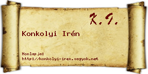 Konkolyi Irén névjegykártya